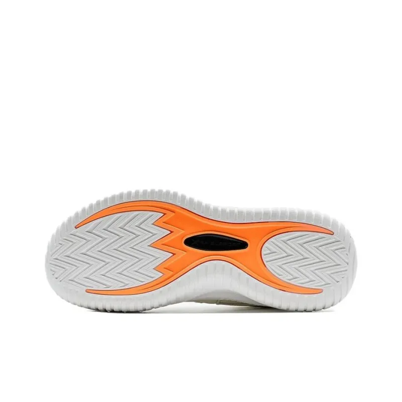 XTEP Ling Blade 1.5 Wear Resistant Wide Coverage Lightweight Mid Top Basketball Shoes Men's White Orange-5