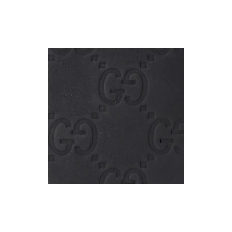 GUCCI Leather Card Clip Card Holder Men's Black-4