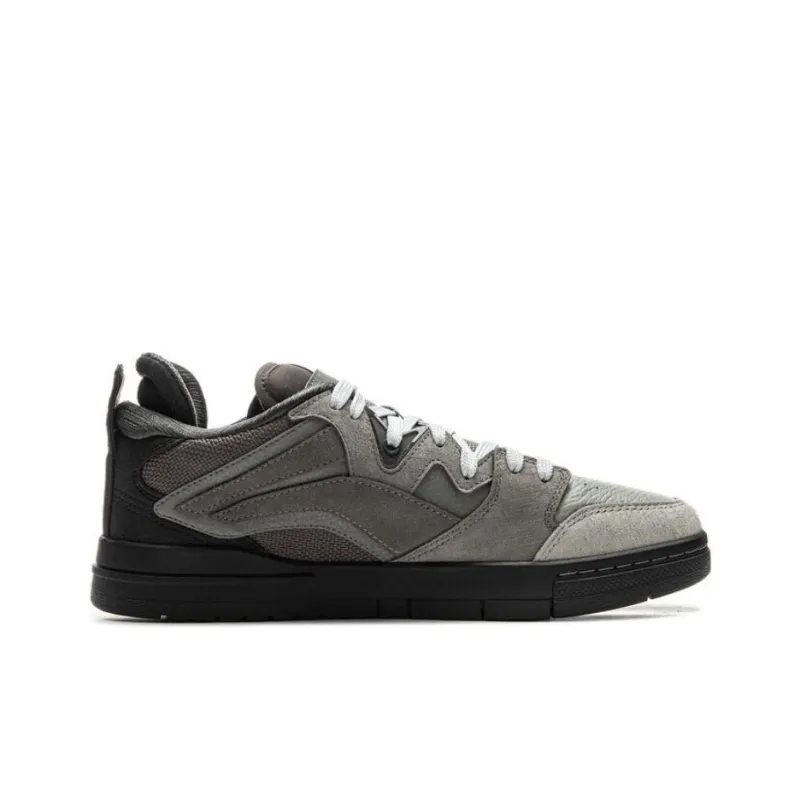 LiNing Wave Pro Anti Slip Wear Resistant Low Top Skateboard Shoes Men's Gray Black-1