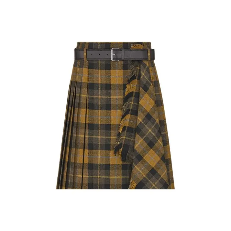 DIOR Casual Long Skirt Women's Brown-2
