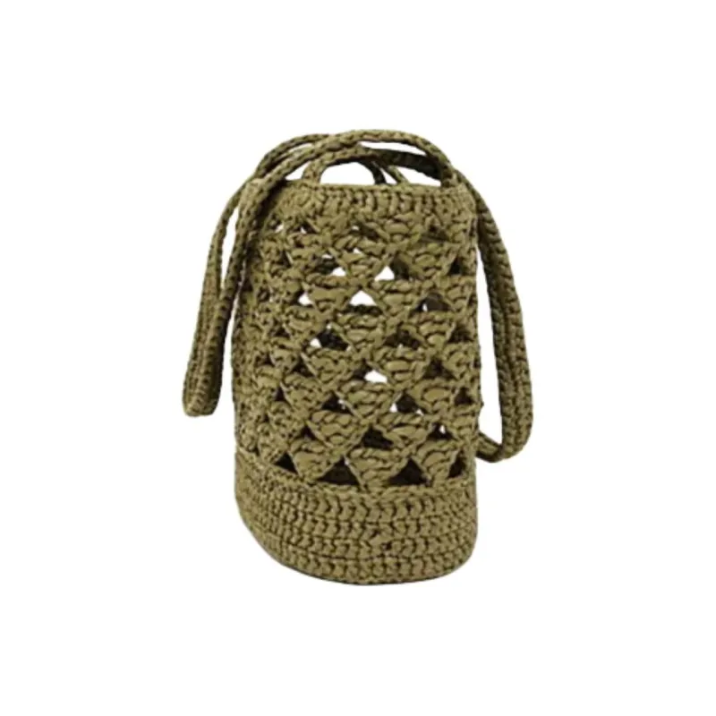 PRADA Straw Handbag Women's Olive Green-1