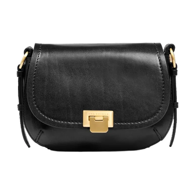 THE BRIDGE Leather Shoulder Bag Crossbody Bag Women's Black-0