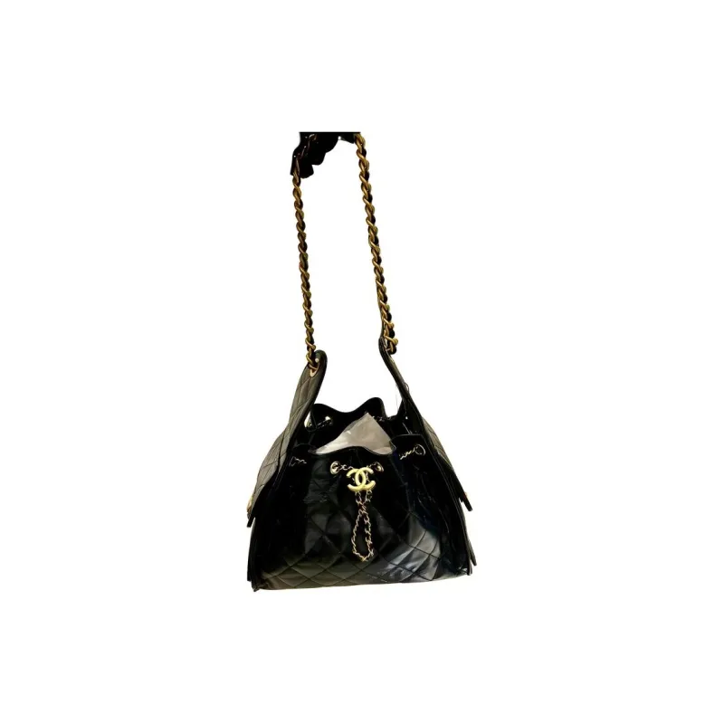 CHANEL 25Bag Leather Shoulder Bag Women's Black-1