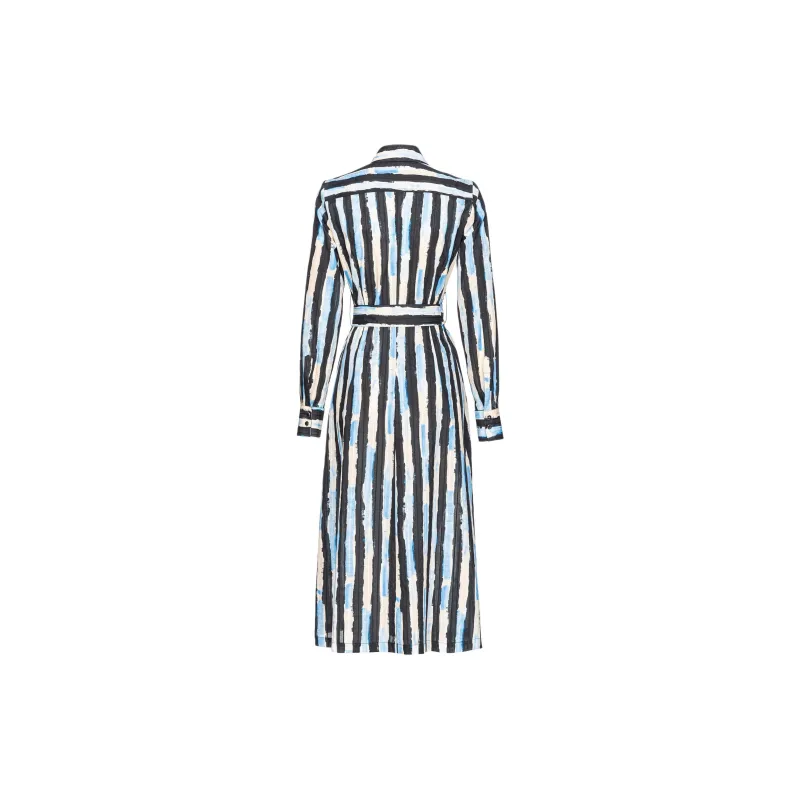 PINKO Paint Stripe Printed Midi Shirt Dress-1