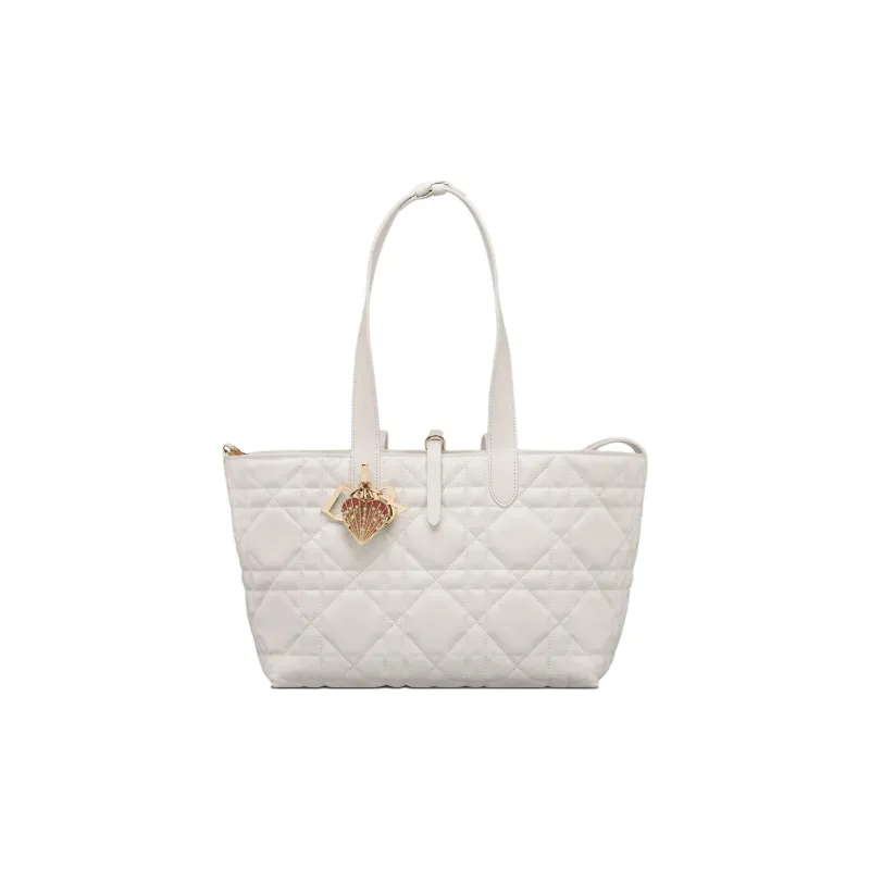 DIOR ToujoursDioramour Dior Cow Leather Tote Bag, Shopping Bag, Shoulder Bag, Handbag Medium Size Women's White-1