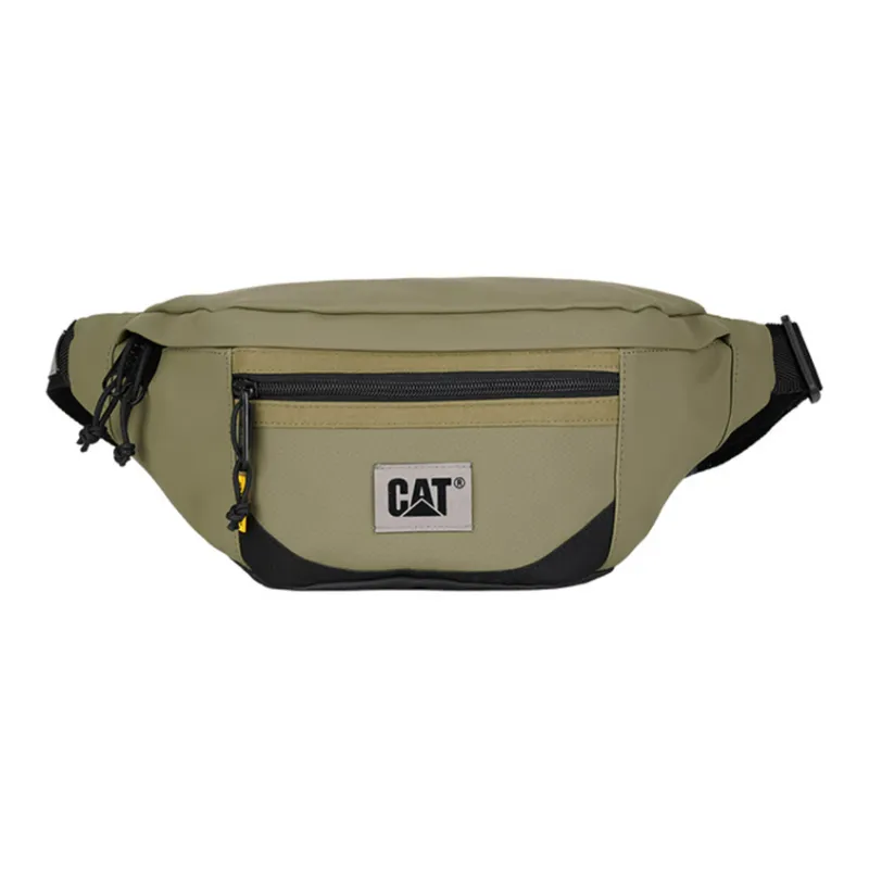 CAT PU Sling Bags, Crossbody Bag, Fanny Pack Unisex Black/Light Khaki/Olive Green-6