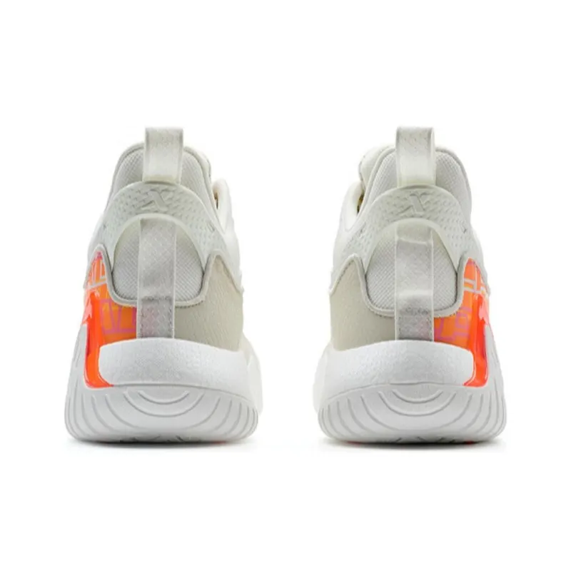 XTEP Ling Blade 1.5 Wear Resistant Wide Coverage Lightweight Mid Top Basketball Shoes Men's White Orange-4