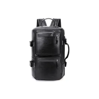 GEERDUN PU Backpack Unisex Black/Coffee
