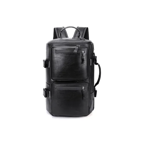 GEERDUN PU Backpack Unisex Black/Coffee