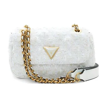 GUESS Fabric Crossbody Bag Shoulder Bag Small Size Women's Ecru