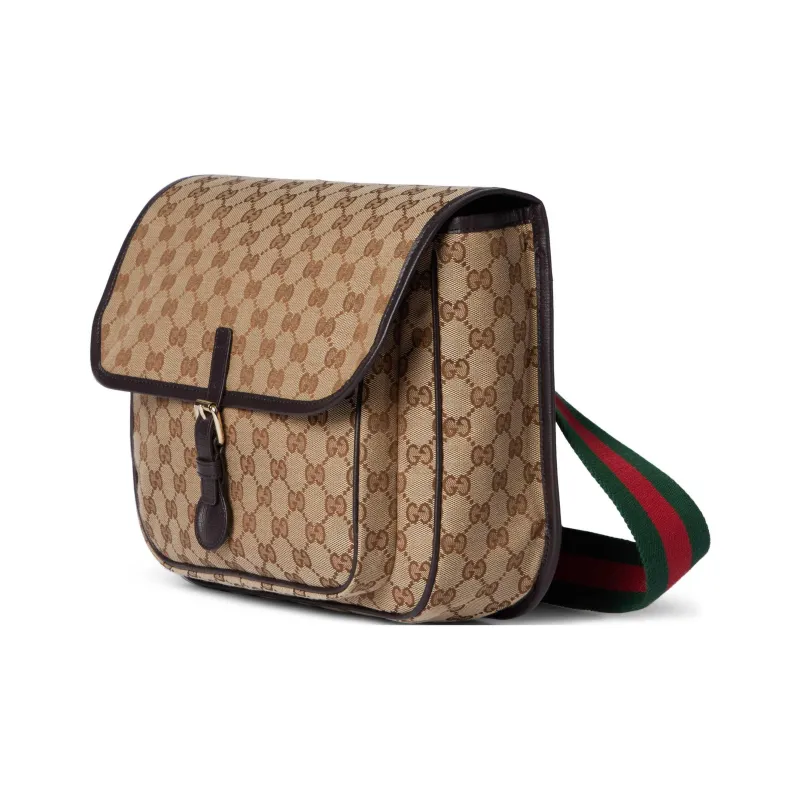 GUCCI Canvas Messenger Bag Crossbody Bag Shoulder Bag Kids' Beige & Dark Brown-1