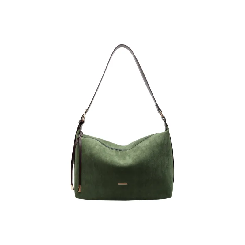 Yalu Suede Crossbody Bag, Shoulder Bag Regular Women's Green/Brown-1