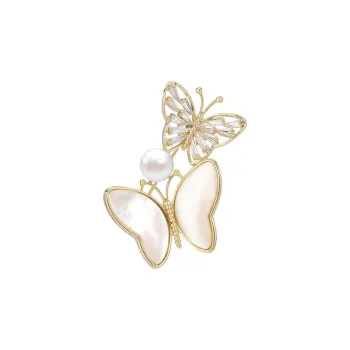 Lockstarfy Eco Friendly Copper Mother Of Pearl Shell Pearl Brooches Women's