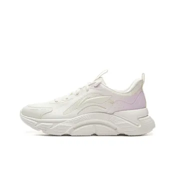 LiNing Lightweight And Airy Low Top Sprint Running Shoes Women's White Purple