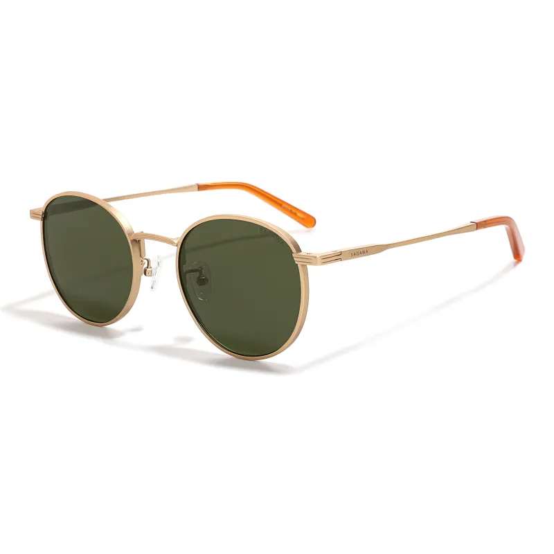 Sagawa Titanium Round Sunglasses Unisex-0