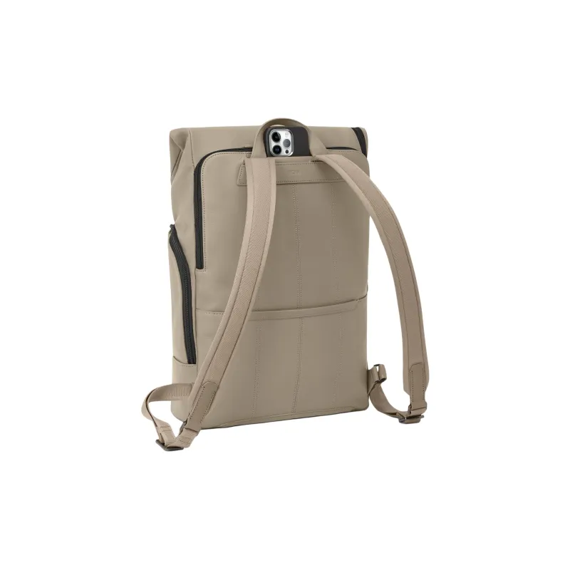 TUMI Leather Backpack Men's Lime Gray-4