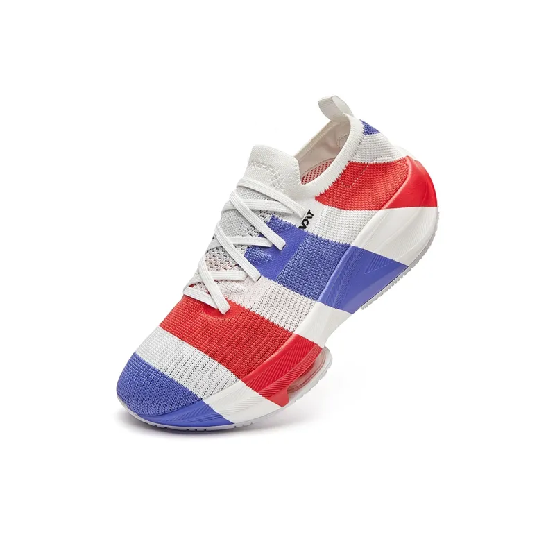 VOIT Running Shoes Unisex Low Top White/Blue/Red-3