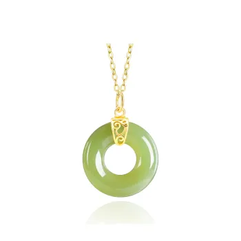 Green Craftsman Hetian Jade Necklaces Green Jade Women's