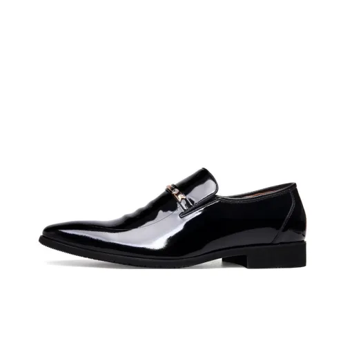 HUANAI Dress Shoes Men Low Top Brown/Black