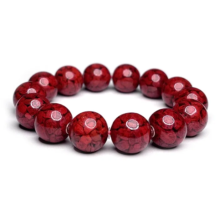 MOUNTAINS AND MANS Cinnabar New Chinese Style Good Luck Beaded Bracelet Men's-3