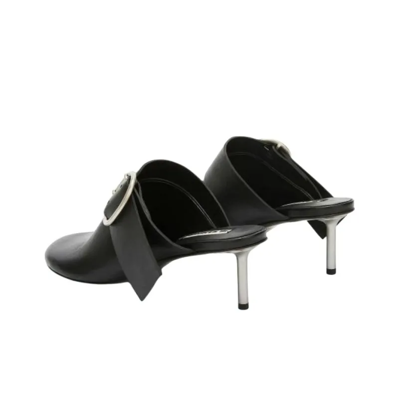 JIL SANDER Cannolo Wrap toe Slippers Women's Black-5
