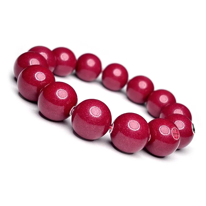 MOUNTAINS AND MANS Cinnabar New Chinese Style Good Luck Beaded Bracelet Men's-3