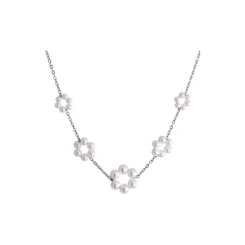 ANARTXY Surgical Steel Pearl Necklaces Women's Silver/Gold
