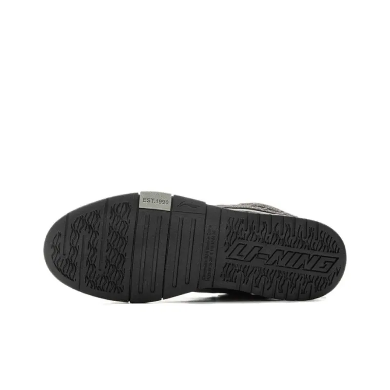 LiNing Wave Pro Anti Slip Wear Resistant Low Top Skateboard Shoes Men's Gray Black-4