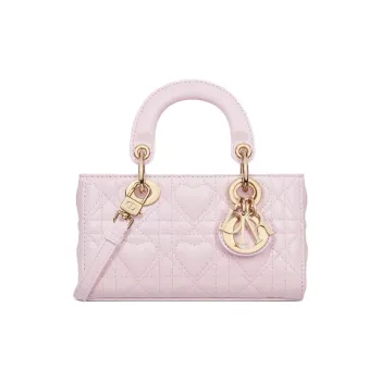 DIOR Lady D Joy Lambskin Lady Dior Bag, Shoulder Bag, Crossbody Bag, Handbag Extra Mini Women's Light Pink