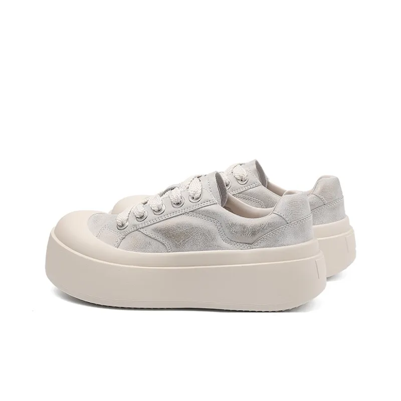 BURGELY Height Increasing Anti-Slip And Wear-Resistant Low-Top Skateboard Shoes Women's-4