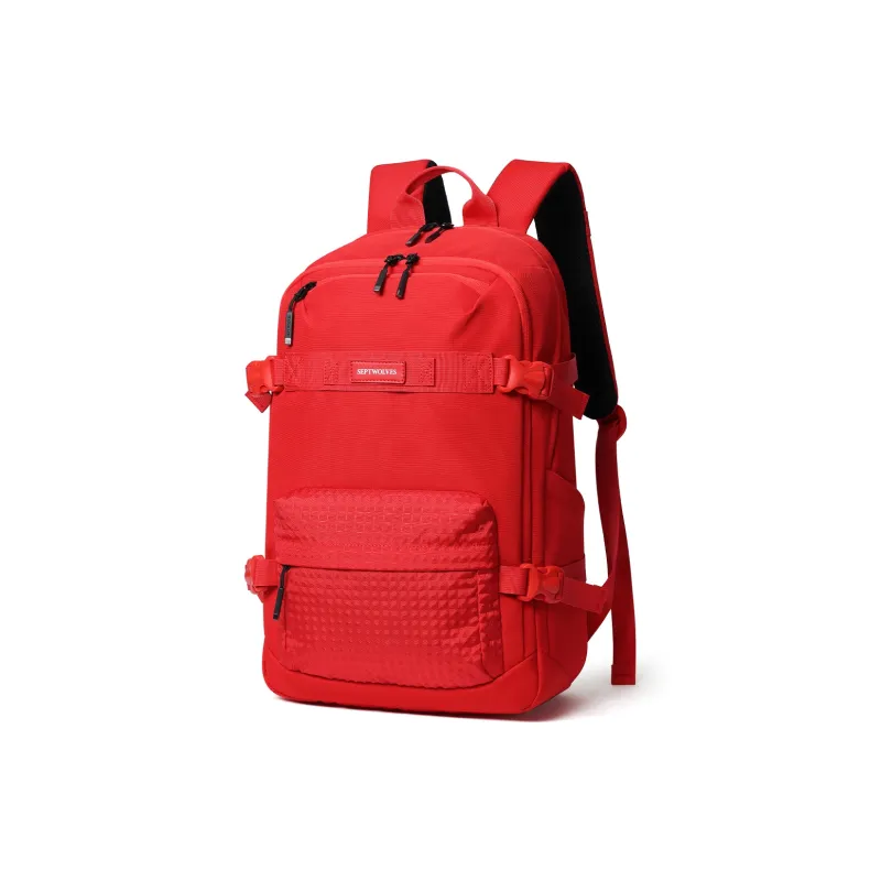 SEPTWOLVES Fabric Backpack Large Size Men's Red-1