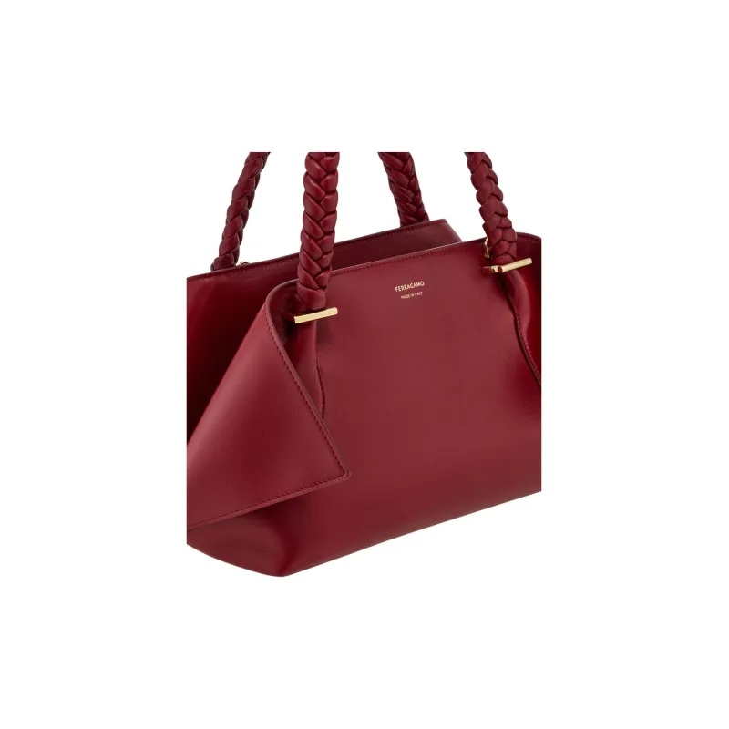 FERRAGAMO Calfskin Shoulder Bag Crossbody Bag Handbag Medium Size Women's Red-5