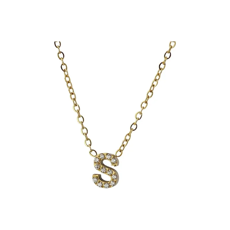 ANARTXY Zircon Surgical Steel Stainless Steel Gold Silver Necklaces Women's Gold/Silver-18