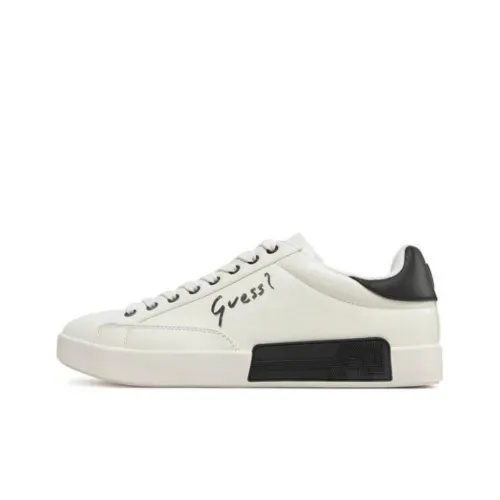 GUESS Wear-Resistant Slip-Resistant Lightweight Low-Top Skateboard Shoes Men's White Black