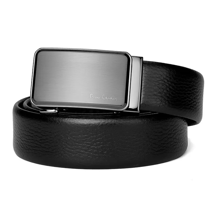 PIERRE CARDIN Genuine Cow Leather Casual Belt For Dad Box Men's Black 3.5cm-2