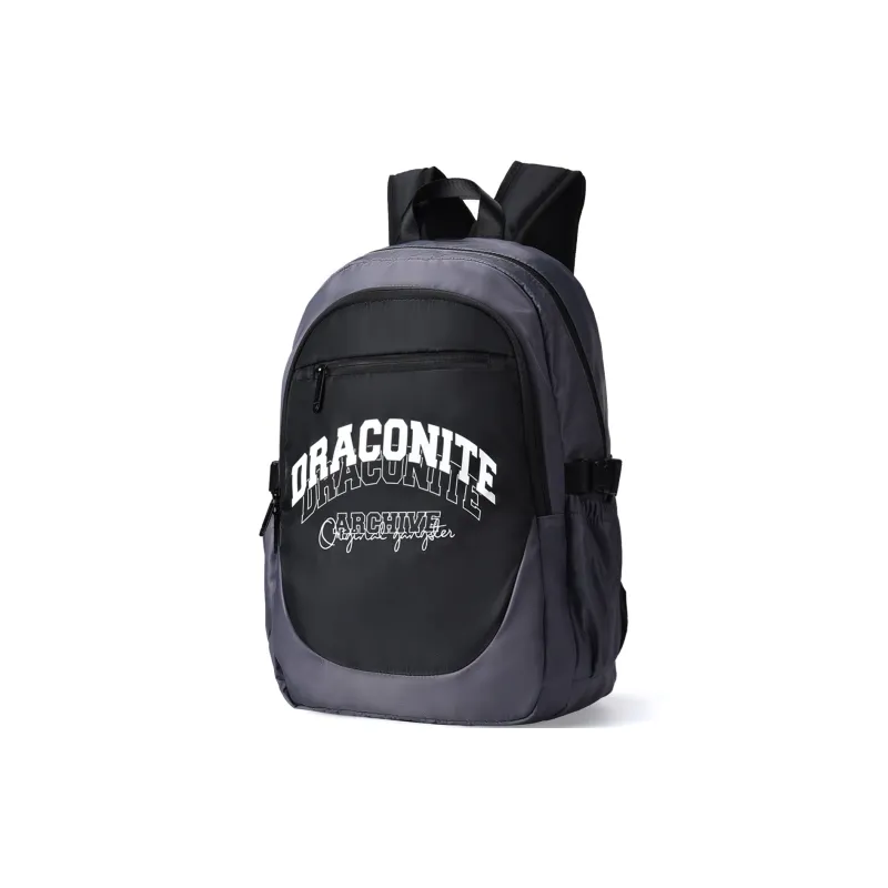 QRST Polyester Backpack Regular Unisex Black-1