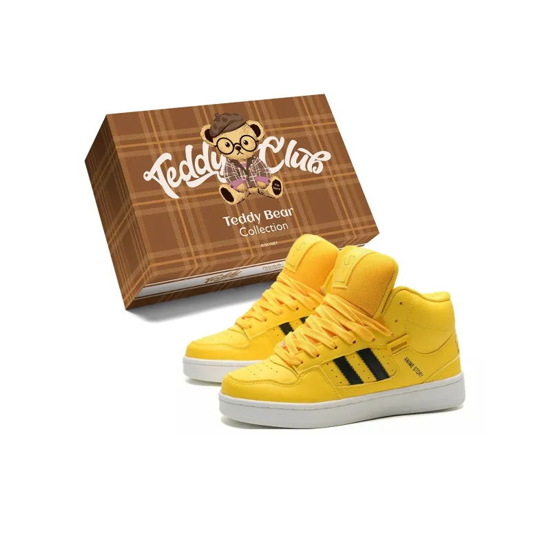 Teddy Bear Collection Coverage Slip Resistant And Abrasion Resistant High Top Skateboard Shoes Unisex-0