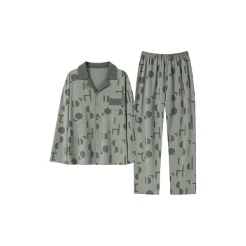 Good Fortune Pajama Set Men's Gray Green