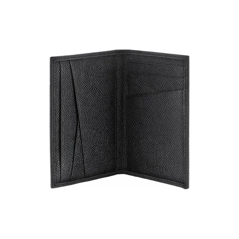 BVLGARI Grained Calfskin Wallet Men's Black-3