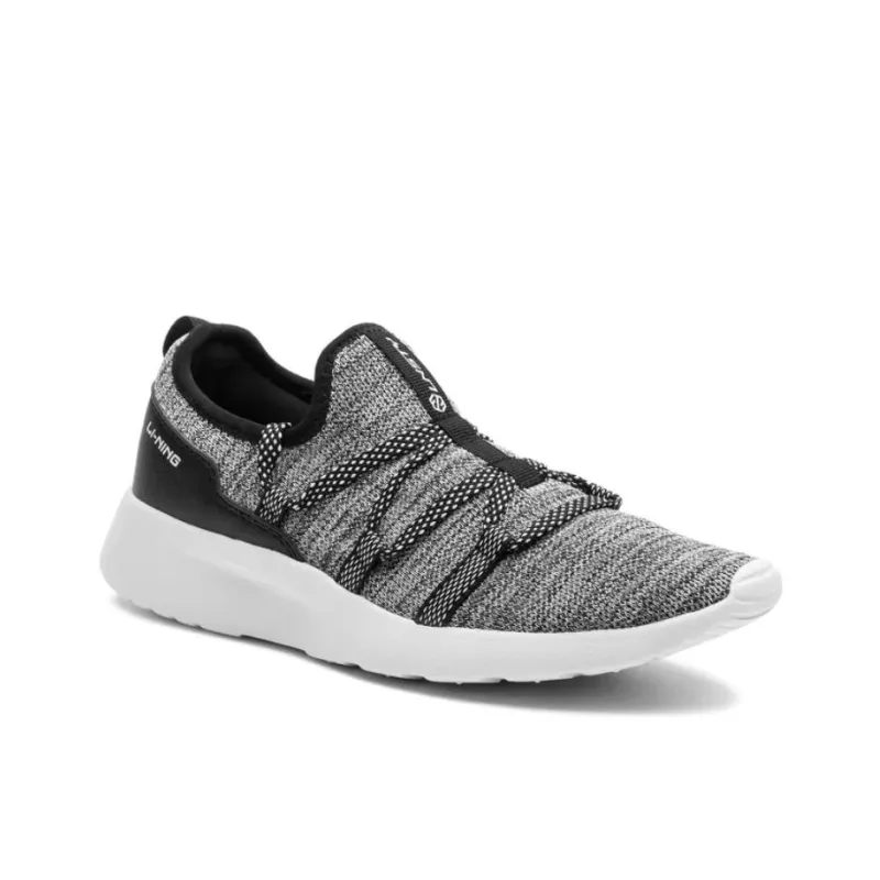 LiNing Cushioning Breathable Abrasion Resistant Slip Resistant Low Top Running Shoes Women's Black Gray-1