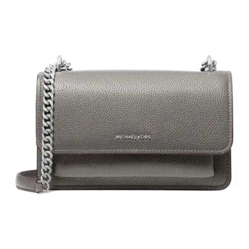 MICHAEL KORS Litchi Grain Leather Crossbody Bag Shoulder Bag Large Size Women's Slate Gray