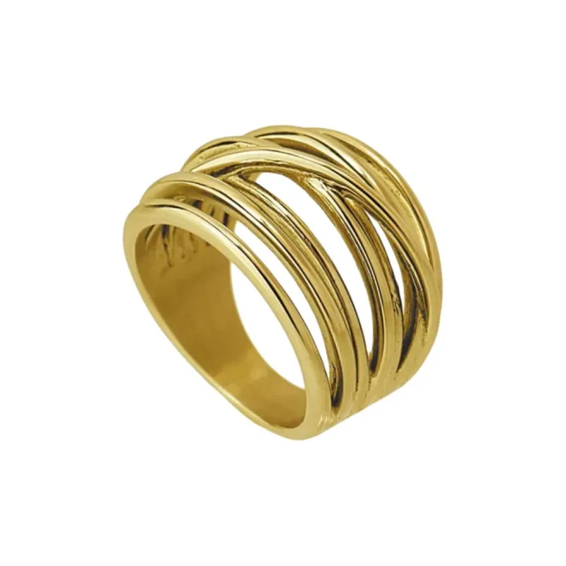 ANARTXY Surgical Steel Rings Women's Silver/Gold-5