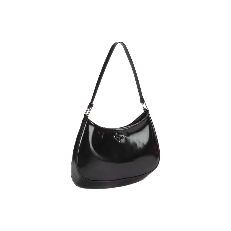 PRADA Cleo Leather Shoulder Bag Women's Black-4