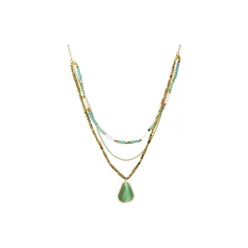 ANARTXY Crystal Necklaces Women's Red/Green