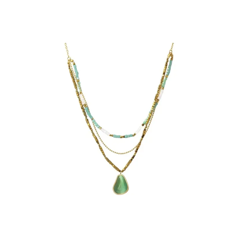 ANARTXY Crystal Necklaces Women's Red/Green-3