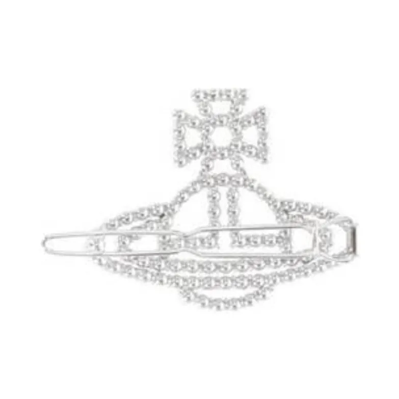 Vivienne Westwood Logo Shaped Embellished Brooch-1