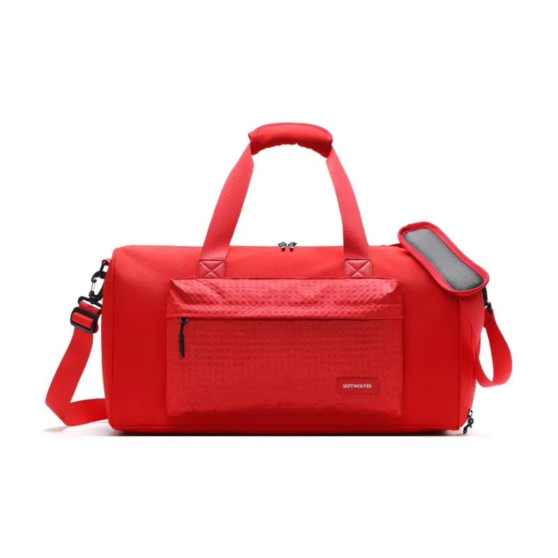 SEPTWOLVES Fabric Travel Bag Large Size Unisex Red-1