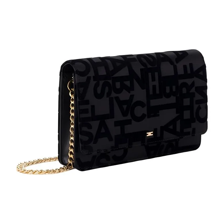 Elisabetta Franchi Logo Lettering Foldover Shoulder Bag-1