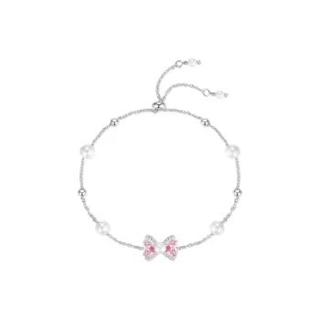 GRACE GIRL 925 Sterling Silver Shell Pearl Synthetic Cubic Zirconia Bracelets Women's