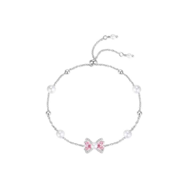 GRACE GIRL 925 Sterling Silver Shell Pearl Synthetic Cubic Zirconia Bracelets Women's-0